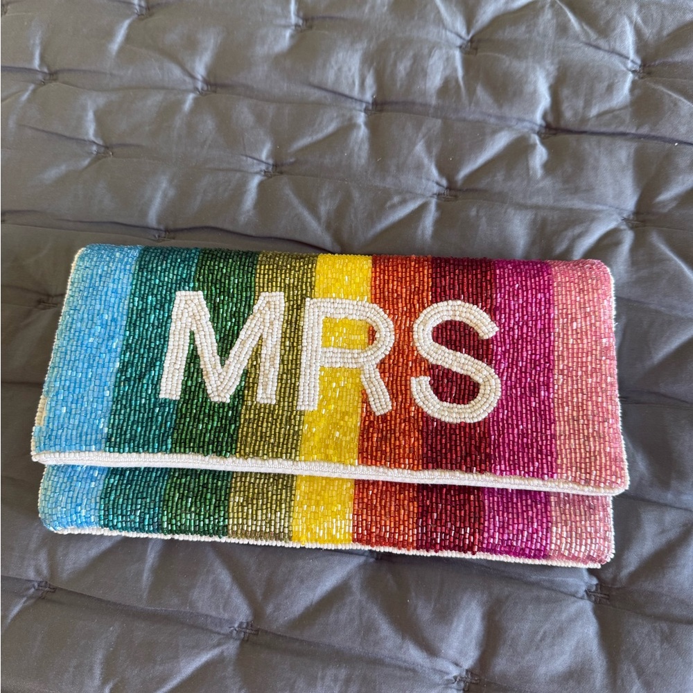 Twine and Love Multicolor Beaded Clutch